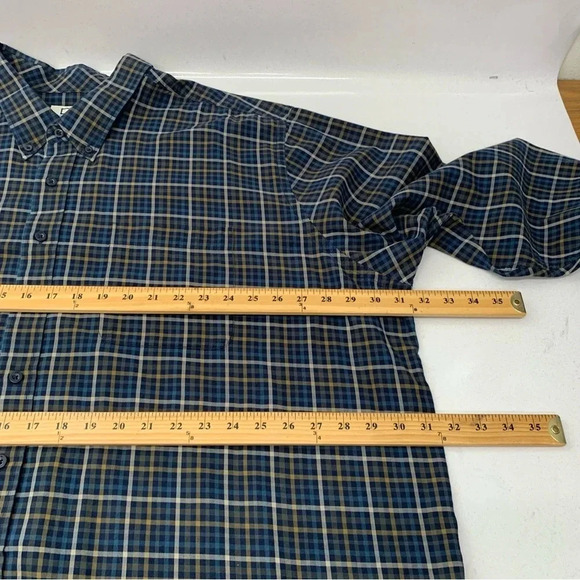 Cutter Buck Long Sleeve Shirt Men Size 4XB  Blue Plaid 100% Cotton Casual Work - Picture 10 of 11
